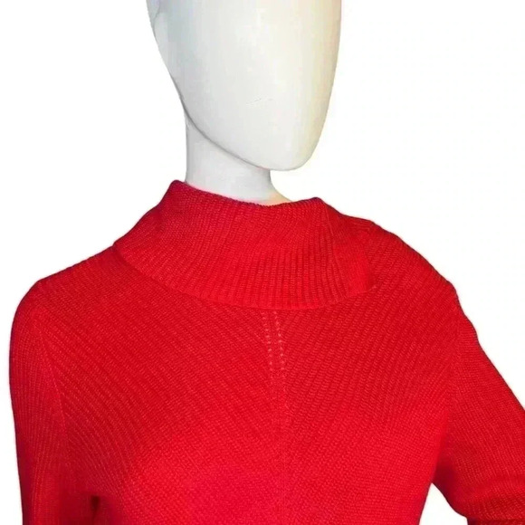 Talbots Marled Cowl Neck Sweater In Red Color Size L. - Picture 2 of 11